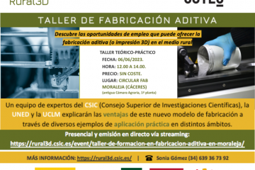 TALLER DE FABRICACIÓN ADITIVA O IMPRESIÓN EN 3D EN MORALEJA (06/06/2023) 