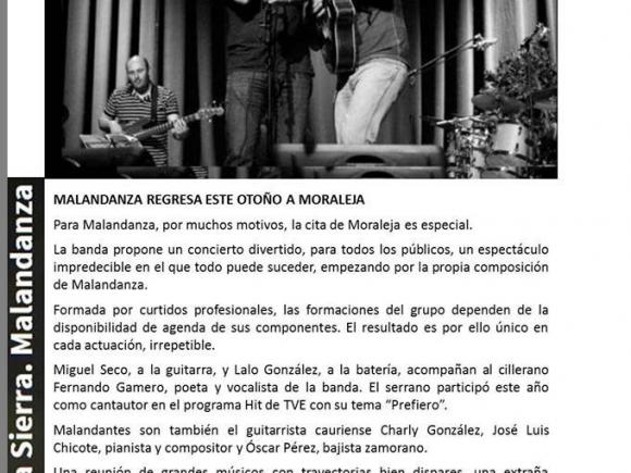 MALANDANZA REGRESA ESTE OTOÑO A MORALEJA