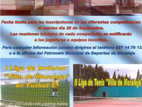 PROGRAMCIÓN DIAS DE JUEGO, PARA LAS DIFERENTES ACTIVIDADES DEPORTIVAS DE LA "VILLA DE MORALEJA"