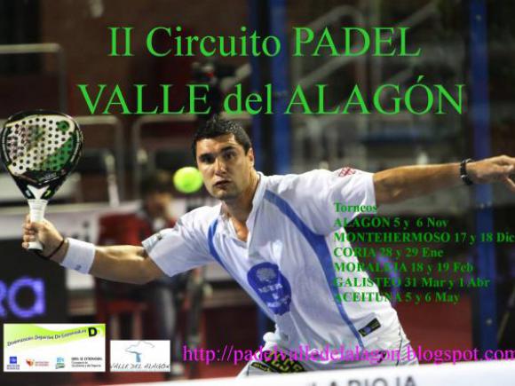 MORALEJA PASA A SER INCLUIDA EN EL II CIRCUITO DE PÁDEL VALLE DEL ALAGÓN 2010/2011