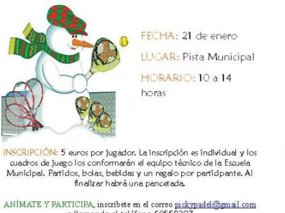 ACTIVIDAD RECREATIVA DE PÁDEL MUNICIPAL