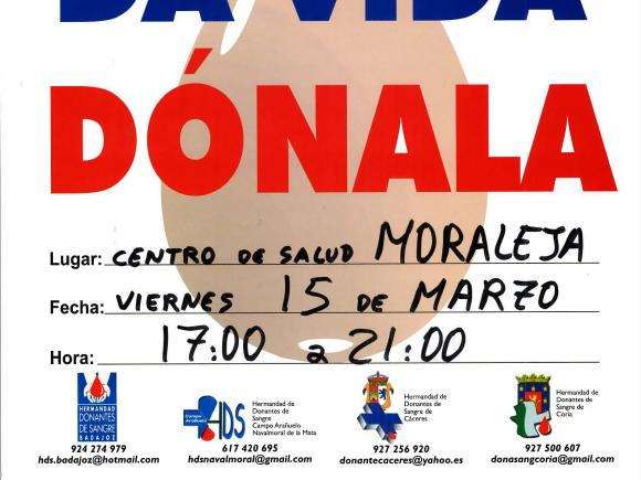 LA SANGRE DA VIDA DÓNALA