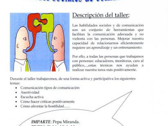 TALLER GRATUITO DE HABILIDADES SOCIALES DE COMUNICACIÓN