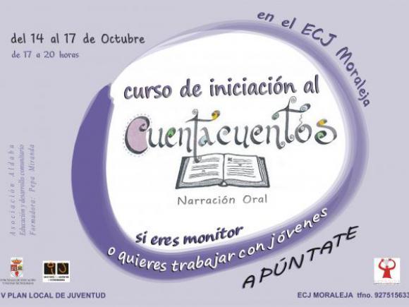 CURSO DE INICIACIÓN AL CUENTACUENTOS.V PLAN LOCAL DE JUVENTUD DE MORALEJA