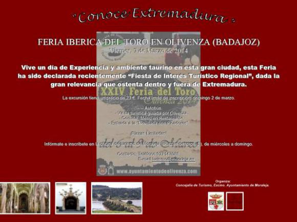 “CONOCE EXTREMADURA"EXCURSIÓN:FERIA IBÉRICA DEL TORO EN OLIVENZA(BADAJOZ)