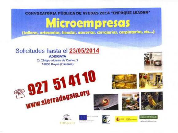 CONVOCATORIA PÚBLICA DE AYUDAS 2014"ENFOQUE LEADER" MICROEMPRESAS