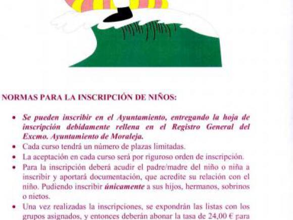 SE AMPLIA LA EDAD PARA LA ESCUELA DEPORTIVA DE NATACIÓN DE MORALEJA