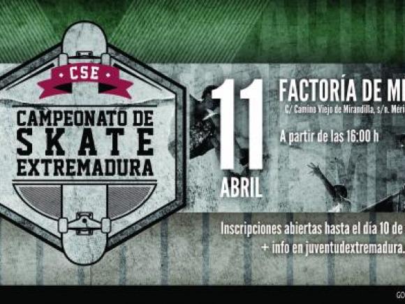 LA FACTORÍA JOVEN DE MÉRIDA ACOGE EL 11 DE ABRIL EL III CAMPEONATO DE SKATE DE EXTREMADURA