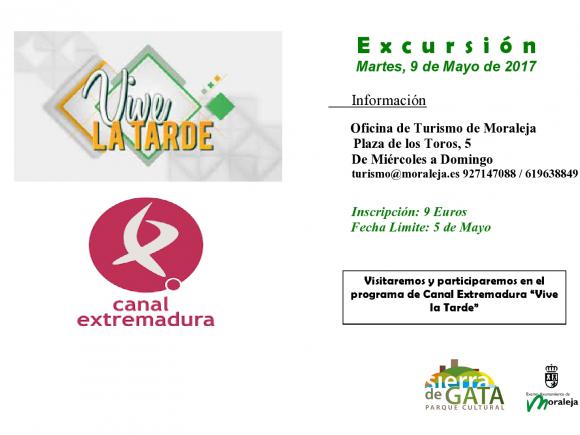 DESDE EL AYUNTAMIENTO DE MORALEJA SE ORGANIZA UNA VISITA AL PROGRAMA VIVE LA TARDE DE CANAL EXTREMADURA