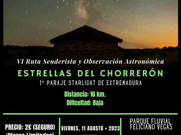 Llueven estrellas en el 1º Paraje Starlight de Extremadura, El Chorrerón