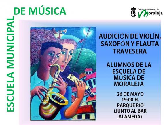LOS ALUMNOS DE LA ESCUELA DE MÚSICA DE MORALEJA OFRECERÁN UN CONCIERTO ESTE JUEVES EN EL PARQUE FLUVIAL
