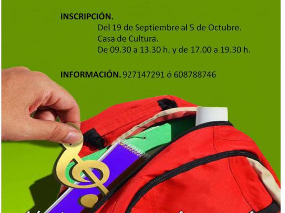 SE ABRE EL PLAZO DE INSCRIPCIÓN DE LA ESCUELA MUNICIPAL DE MÚSICA
