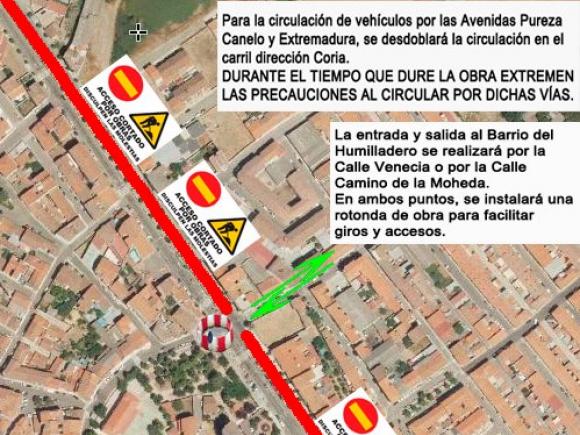 OBRAS AVENIDAS PUREZA CANELO Y EXTREMADURA.