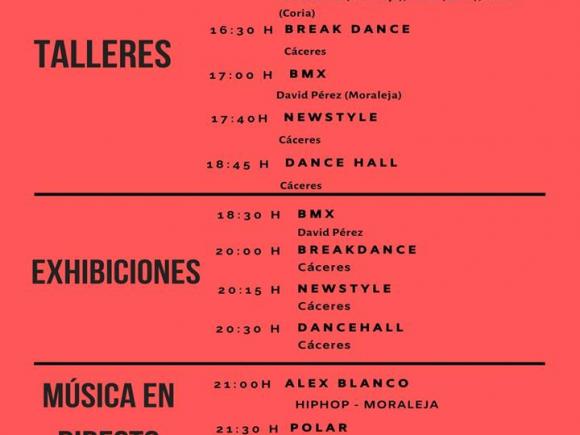 CULTURA URBANA, TALLERES, EXHIBICIONES, MUSICA EN DIRECTO