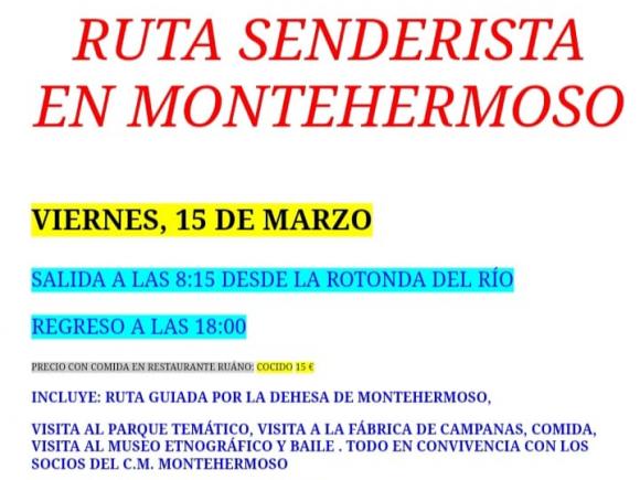 CENTRO DE MAYORES DE MORALEJA ,RUTA SENDERISTA EN MONTE HERMOSO