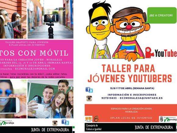 SI BUSCAS ACTIVIDADES PARA ESTAS VACACIONES, EL ESPACIO PARA LA CREACIÓN JOVEN, TE OFRECE, TALLERES DE "FOTOGRAFIA CON EL MOVIL" y "JÓVENES YOUTUBERS"