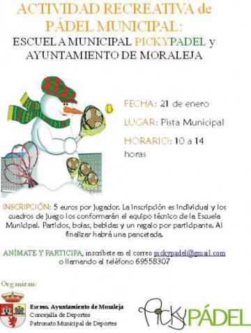 ACTIVIDAD RECREATIVA DE PÁDEL MUNICIPAL