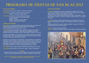 PROGRAMA DE FIESTAS SAN BLAS 2012