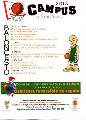 CAMPUS DE VERANO MORALEJA 2013. BALONCESTO