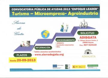 ABIERTO PLAZO CONVOCATORIA AYUDAS “ ENFOQUE LEADER “ EN EL ÁMBITO DE ACTUACIÓN DE ADISGATA.