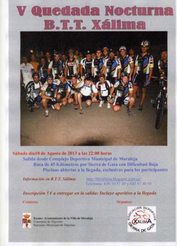 V QUEDADA NOCTURNA B.T.T. XÁLIMA