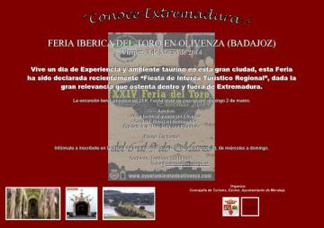 “CONOCE EXTREMADURA"EXCURSIÓN:FERIA IBÉRICA DEL TORO EN OLIVENZA(BADAJOZ)