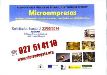 CONVOCATORIA PÚBLICA DE AYUDAS 2014"ENFOQUE LEADER" MICROEMPRESAS