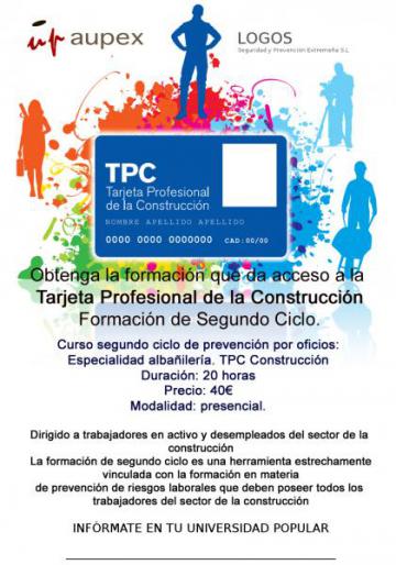 CURSO PARA LA OBTENCIÓN DE LA "TARJETA PROFESIONAL DE LA CONSTRUCCIÓN"