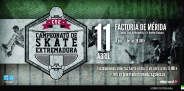LA FACTORÍA JOVEN DE MÉRIDA ACOGE EL 11 DE ABRIL EL III CAMPEONATO DE SKATE DE EXTREMADURA