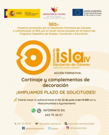 SE AMPLÍA EL PLAZO DE SOLICITUDES DEL CURSO DEL PROYECTO ISLA 