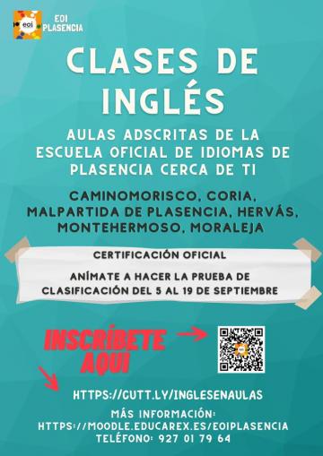 CLASES DE INGLES, AULAS ADSCRITAS DE LA ESCUELA OFICIAL DE IDIOMA  DE PLASENCIA