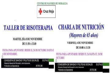 CENTRO DE MAYORES DE MORALEJA : CHARLA DE NUTRICIÓN Y TALLER DE RISOTERAPIA