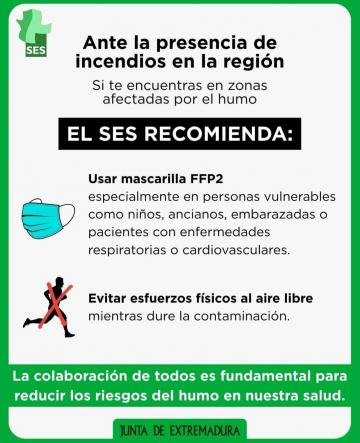 ANTE LA PRESENCIA DE INCENDIOS EN LA REGIÓN, EL SES RECOMIENDA: