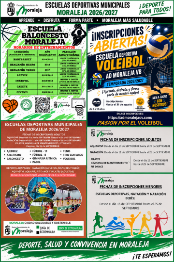 ESCUELAS DEPORTIVAS MUNICIPALES EN MORALEJA 2026/2027